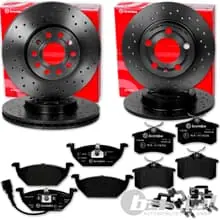 Rabatt brembo GELOCHTE BREMSSCHEIBEN + BELÄGE VORNE + HINTEN für VW POLO 6R 6C AUDI A1