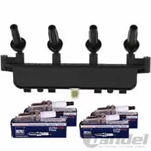 ZÜNDSPULE + 4x BERU ZÜNDKERZEN für CITROEN BERLINGO C2 C3 XSARA PEUGEOT PARTNER Echt