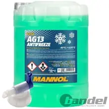 Preiswert 20 L MANNOL AG13 GRÜN bis -40°C KÜHLERFROSTSCHUTZ + HAHN KÜHLMITTEL