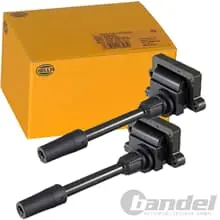 2X HELLA ZÜNDSPULE für MITSUBISHI CARISMA PAJERO PINN SPACE STAR 1.8-3.5 GDI Sofort Bestellen