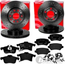 Echt brembo GELOCHTE BREMSSCHEIBEN + BELÄGE VORNE + HINTEN passend für OPEL ASTRA H