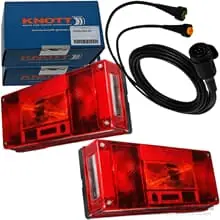 Sonderangebot 2x KNOTT HECKLEUCHTE RÜCKLEUCHTE MIDIPOINT 1 PKW ANHÄNGER +NSL + 7m KABEL 13-Pol
