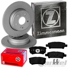 ZIMMERMANN BREMSSCHEIBEN+BELÄGE HINTEN passend für MITSUBISHI OUTLANDER LANCER 7 Top-Preis