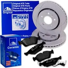 ATE PowerDisc BREMSSCHEIBEN+ CERAMIC BELÄGE für VW GOLF 5 GTI R32 PASSAT AUDI S3 Ausverkauf