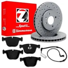 Zimmermann SPORT BREMSSCHEIBEN+BELÄGE HINTEN passend für BMW 5er E60 6er E63 E64 Must-Have