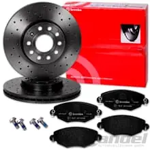Günstig brembo GELOCHTE SPORT-BREMSSCHEIBEN + BELÄGE VORNE passend für FORD MONDEO 3 III