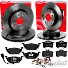 brembo BREMSSCHEIBEN + BELÄGE VORNE+HINTEN für VW GOLF 4 BORA SKODA OCTAVIA Expressversand
