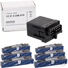 ORIGINAL BMW STEUERGERÄT GLÜHZEIT + 6x MEYLE KERZEN passend für BMW E46 E39 E38 Heißes Angebot