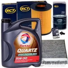 INSPEKTIONSPAKET+TOTAL 5W30 ÖL passend für FORD FOCUS II VOLVO S40 V50 1.4+1.6 Zertifiziert