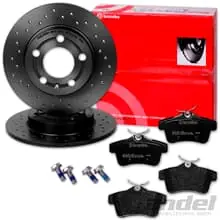 Jetzt Kaufen brembo GELOCHTE BREMSSCHEIBEN + BELÄGE HINTEN passend für PEUGEOT RCZ 508 Hybrid