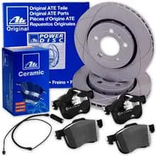 Neu ATE PowerDisc BREMSSCHEIBEN 324mm + CERAMIC BELÄGE VORNE passend für BMW 5er E39