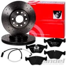 Ausverkauf BREMBO GELOCHTE BREMSSCHEIBEN+BELÄGE VORNE PASSEND FÜR BMW 5er E39 Limo+Touring