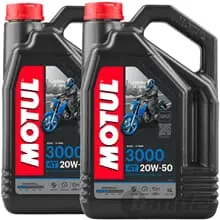 2x 4Liter MOTUL 3000 20W-50 MOTORRAD 4-Takt Mineral MOTOR-ÖL JASO MA2 Abverkauf