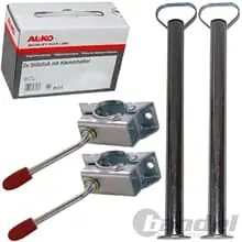 2x AL-KO STÜTZFUß ROHR-STÜTZE 200 kg + KLEMMHALTER-Ø 48mm für ANHÄNGER TRAILER Sale