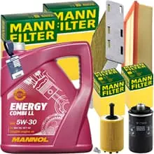 MANN INSPEKTIONSPAKET+5L MANNOL NRG 5W-30 ÖL passend für VW GOLF 6 AUDI SEAT TSI Solange Der Vorrat Reicht
