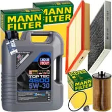 MANN INSPEKTIONSPAKET+5L LIQUI MOLY 5W-30 ÖL passend für OPEL ASTRA G ZAFIRA B Finale Aktion