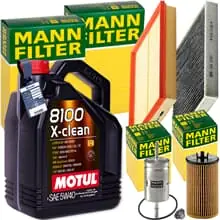 Must-Have MANN INSPEKTIONSPAKET+5L MOTUL 5W-40 MOTORÖL passend für OPEL ASTRA G ZAFIRA B